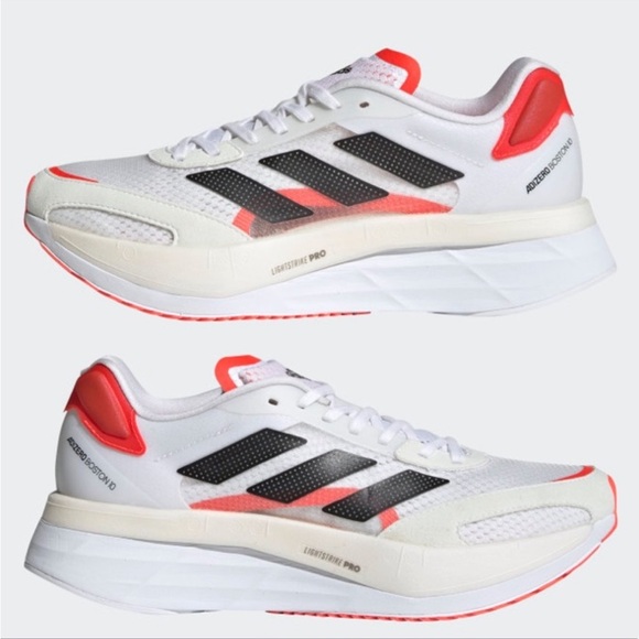 adidas Adizero Boston 10 “White Solar Red” - Picture 5 of 9